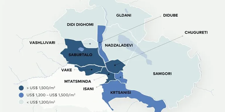 Key districts of Tbilisi